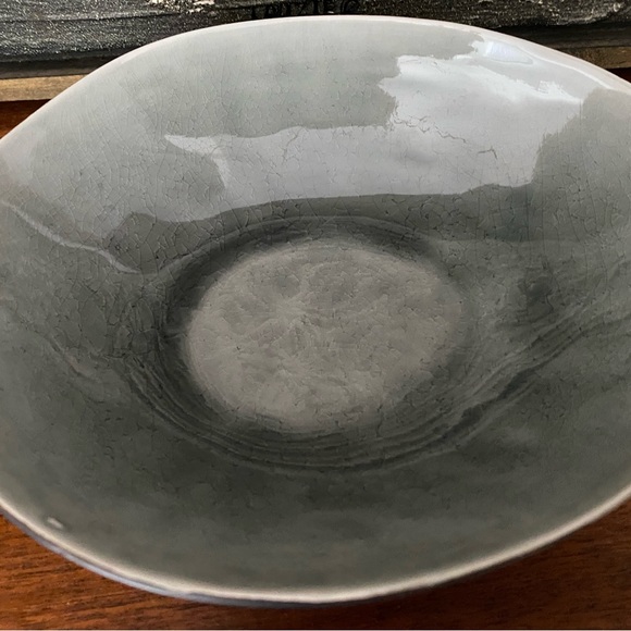 SOLD!! Small Gray Glazed Dish Bowl - Picture 4 of 5